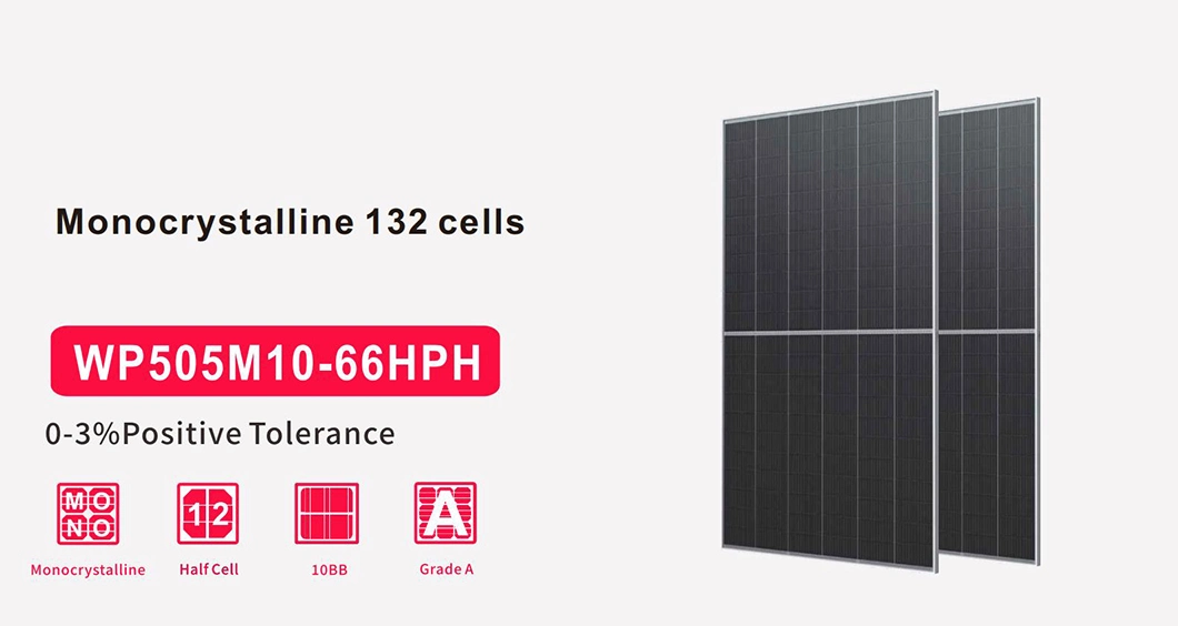 Grade a 500W 505W 10bb Mono Half Cell Perc PV Solar Module